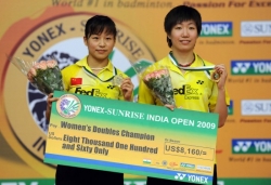 Ma Jin and partner Wang Xiao Li won the Yonex Sunrise India Open 2009.