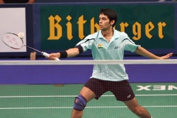 Parupalli Kashyap in action.
