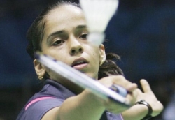 Saina Nehwal close up with the birdie.